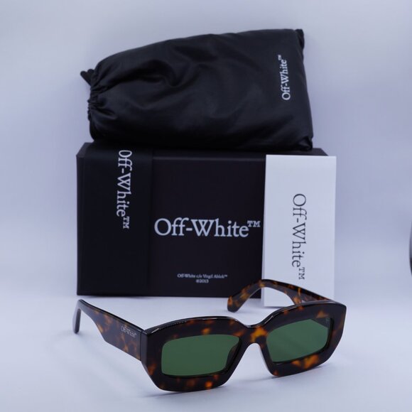 ?️New Off-White OERI138 CHARLOTTE 6055 Sunglasses - Havana Frame, Green Lenses main image 6